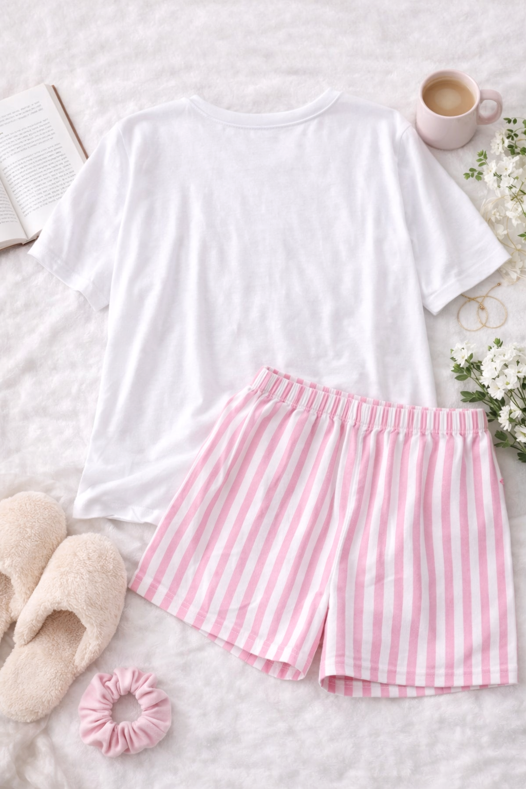 Dámské bavlněné pyžamo Bonjour – pohodlný set tričko + kraťasy (100% bavlna)